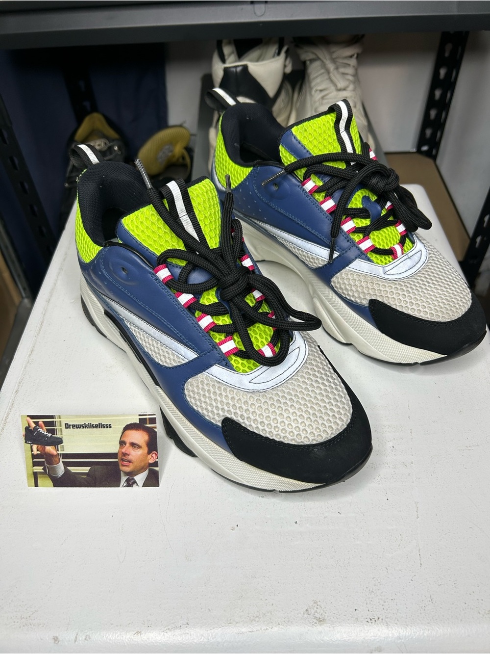 Size 42 (9 US) - Dior B22 Sneaker ' Blue, Lime '| GOOD CONDITION!